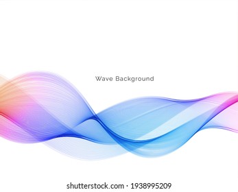 Smooth flowing colorful wave background design vetor