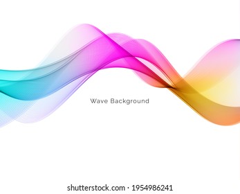 Smooth flowing colorful wave background design vetor