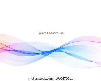 Smooth flowing colorful wave background design vetor