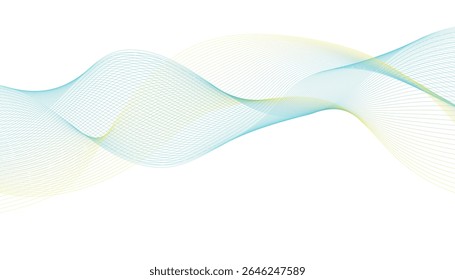 Smooth flowing design. Modern waveform art. Gradient color waves.