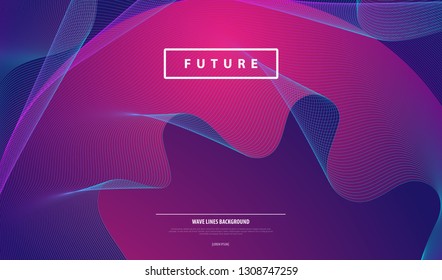 Smooth Flowing Dynamic Lines Layout/Cover. Minimalist Creative Design Concept Vector Illustration.