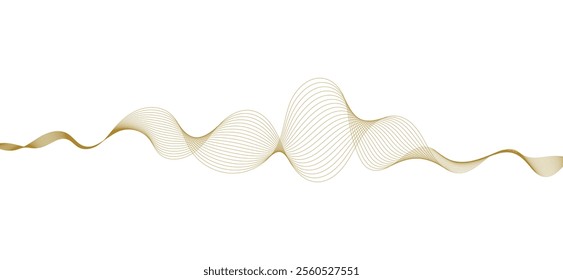 Smooth flowing dynamic wave lines isolated on white background. Technology, digital, communication, science, music concept vector background abstract illustration