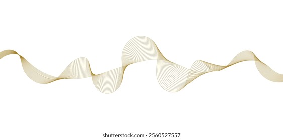 Smooth flowing dynamic wave lines isolated on white background. Technology, digital, communication, science, music concept vector background abstract illustration