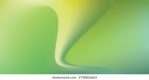 Um gradiente suave e fluente de verde e amarelo cria uma forma abstrata e orgânica que se assemelha a um vórtice suave ou onda.