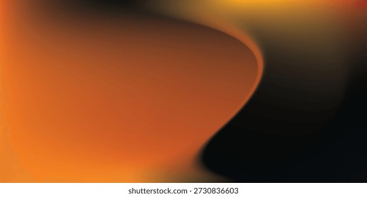 A smooth, flowing gradient of orange, yellow, and black creates an abstract, dynamic background with a sense of movement.