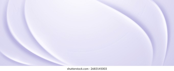 Fondo abstracto liso, fluido, púrpura claro y blanco con Formas curvas, creando un efecto visual suave y calmante.