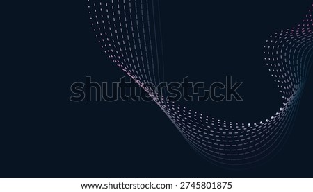 Smooth flowing particle wave with luminous gradient glow. Perfect for AI, fin tech, analytic s, start up branding and futuristic visuals