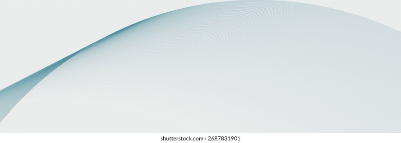 Linhas de azul-petróleo suaves e fluidas formam uma onda abstrata elegante sobre um fundo claro, transmitindo movimento e modernidade. Ideal para projetos limpos e profissionais.