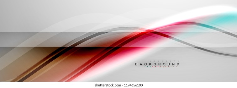 Smooth flowing wave motion concept background, vector illustration