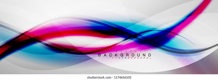 Smooth flowing wave motion concept background, vector illustration