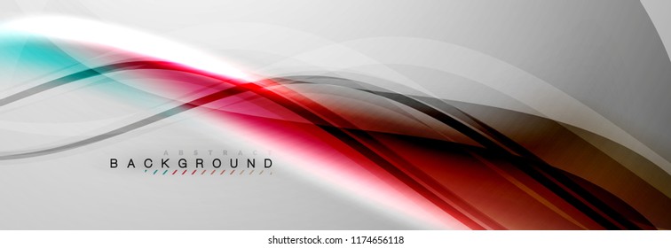 Smooth flowing wave motion concept background, vector illustration