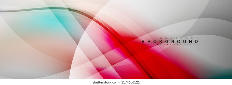 Smooth flowing wave motion concept background, vector illustration
