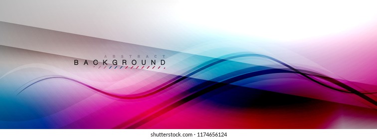 Smooth flowing wave motion concept background, vector illustration