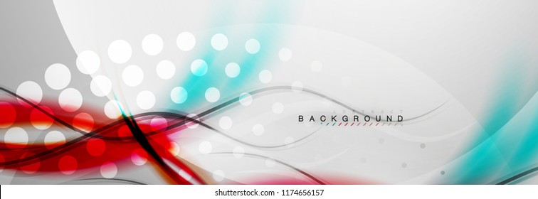 Smooth flowing wave motion concept background, vector illustration