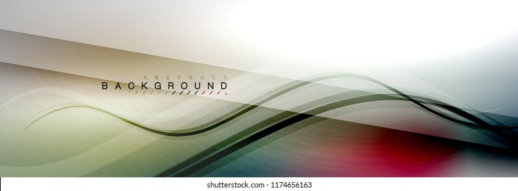 Smooth flowing wave motion concept background, vector illustration