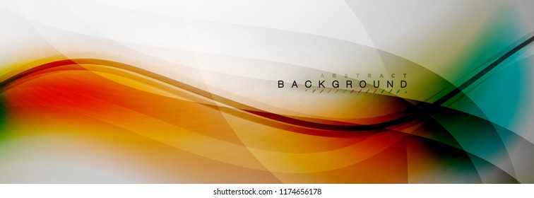 Smooth flowing wave motion concept background, vector illustration