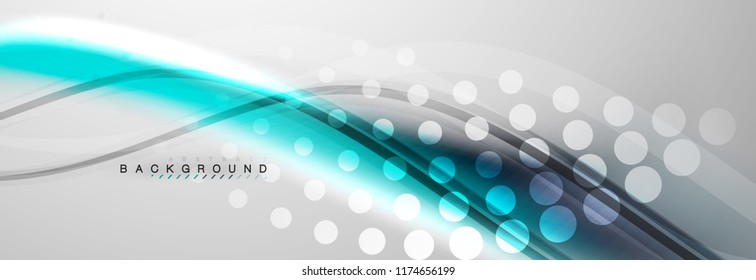 Smooth flowing wave motion concept background, vector illustration