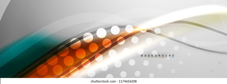 Smooth flowing wave motion concept background, vector illustration