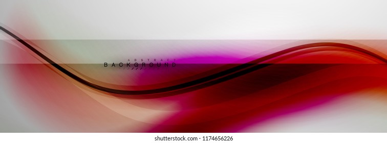 Smooth flowing wave motion concept background, vector illustration
