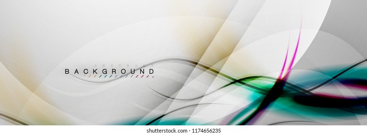 Smooth flowing wave motion concept background, vector illustration