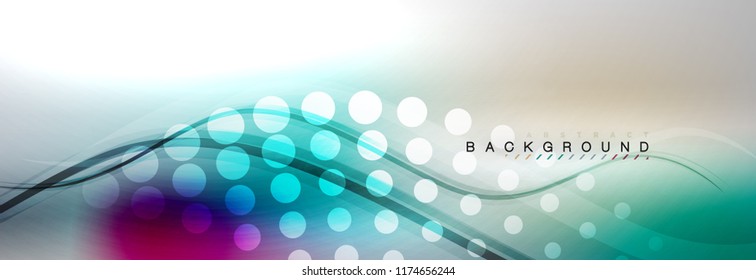 Smooth flowing wave motion concept background, vector illustration
