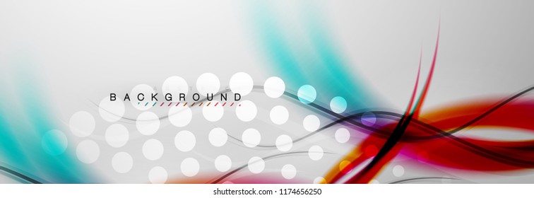 Smooth flowing wave motion concept background, vector illustration