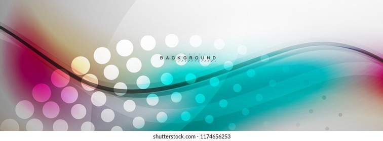 Smooth flowing wave motion concept background, vector illustration