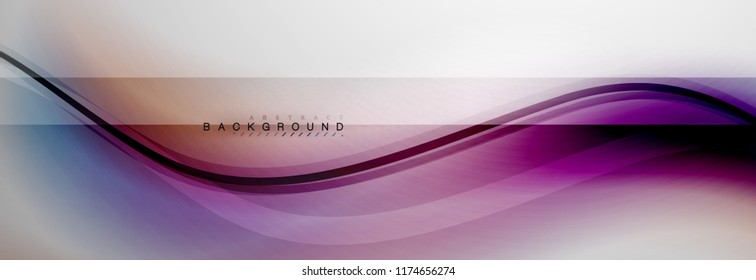 Smooth flowing wave motion concept background, vector illustration