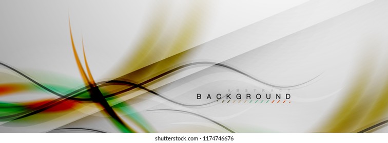 Plano de fundo do conceito de movimento de onda de fluxo suave, ilustração de vetor