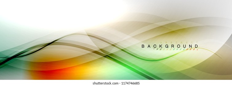 Smooth flowing wave motion concept background, vector illustration