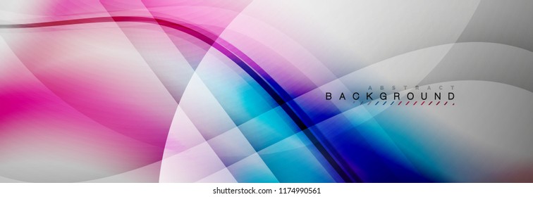 Smooth flowing wave motion concept background, vector illustration
