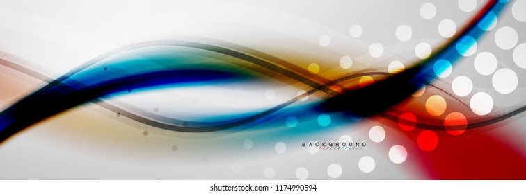 Smooth flowing wave motion concept background, vector illustration
