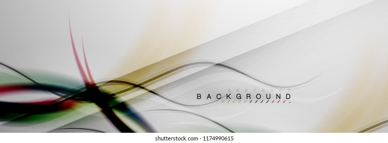 Smooth flowing wave motion concept background, vector illustration