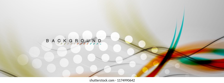 Smooth flowing wave motion concept background, vector illustration