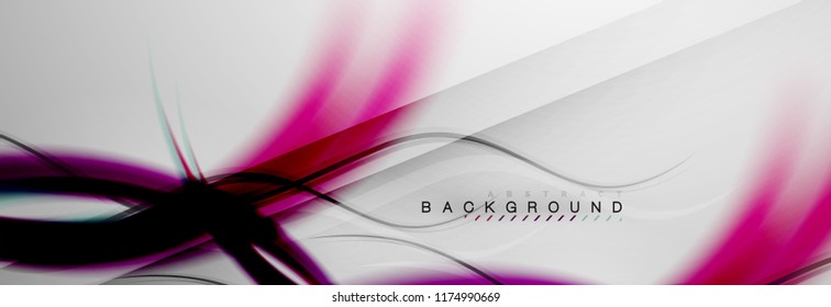 Smooth flowing wave motion concept background, vector illustration
