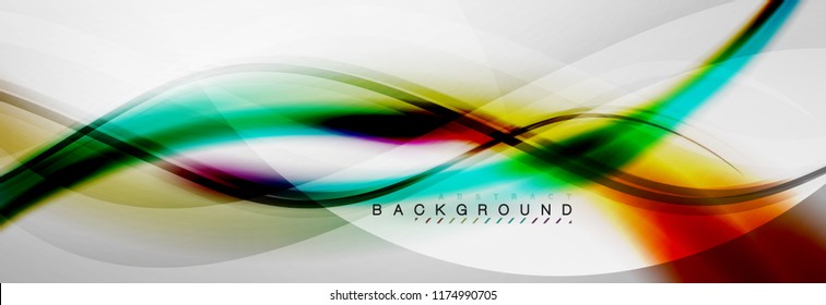 Smooth flowing wave motion concept background, vector illustration