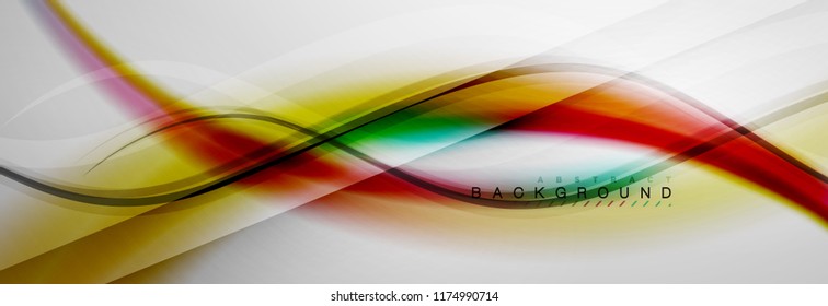 Smooth flowing wave motion concept background, vector illustration