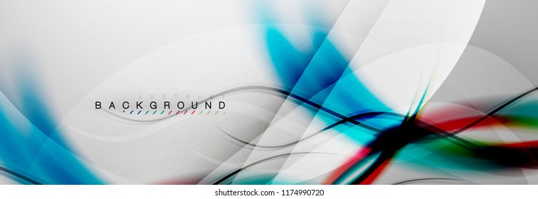 Smooth flowing wave motion concept background, vector illustration