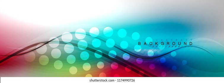 Smooth flowing wave motion concept background, vector illustration