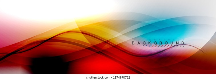 Smooth flowing wave motion concept background, vector illustration