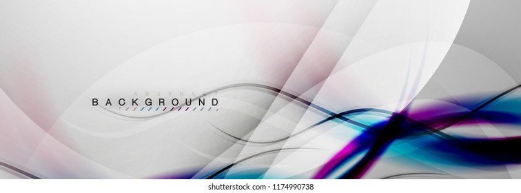 Smooth flowing wave motion concept background, vector illustration