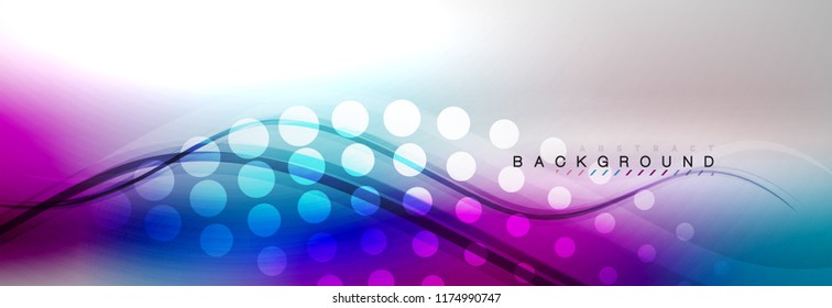 Smooth flowing wave motion concept background, vector illustration