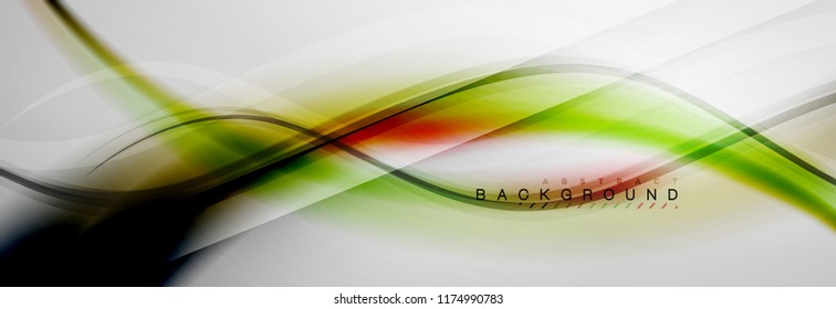 Smooth flowing wave motion concept background, vector illustration