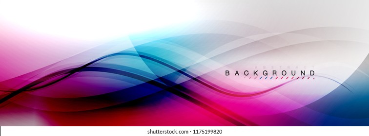 Smooth flowing wave motion concept background, vector illustration