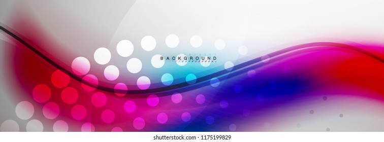 Smooth flowing wave motion concept background, vector illustration