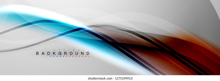 Smooth flowing wave motion concept background, vector illustration