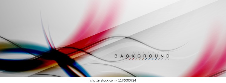 Smooth flowing wave motion concept background, vector illustration