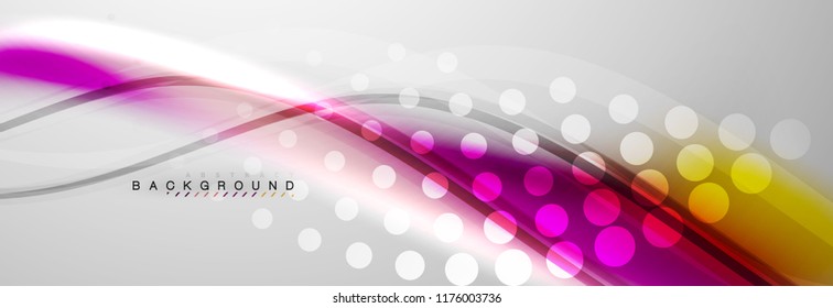 Smooth flowing wave motion concept background, vector illustration