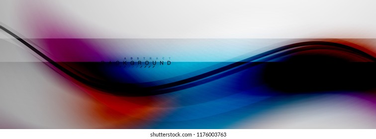 Smooth flowing wave motion concept background, vector illustration