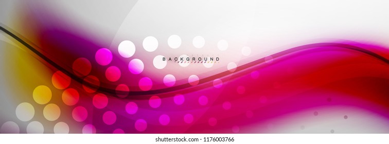 Smooth flowing wave motion concept background, vector illustration